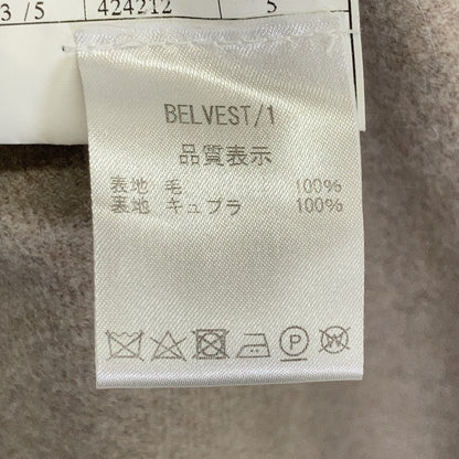 Belvest Belvest Beige PT23DBA Glen Check Double Vest Coat Coat 44