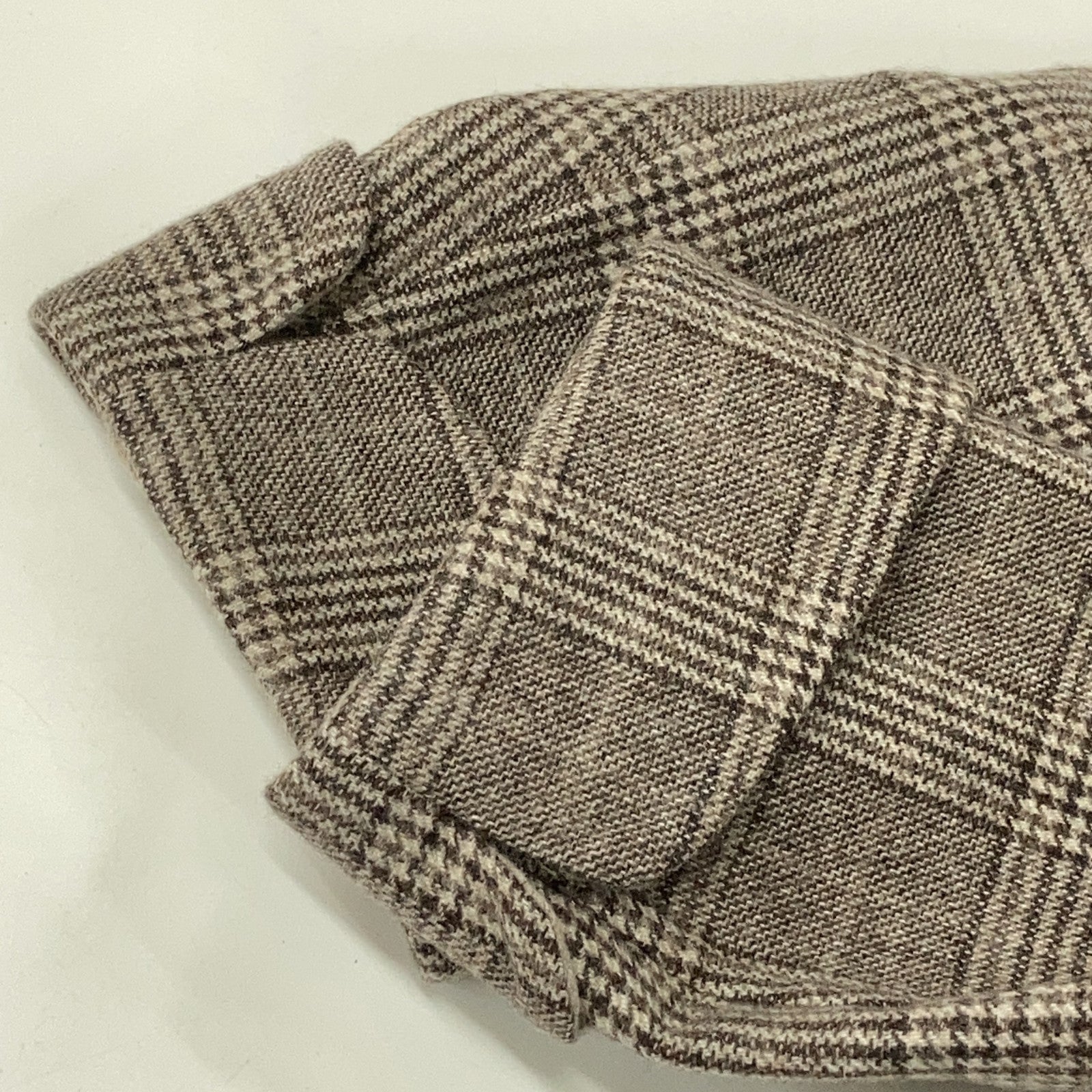 Belvest Belvest Beige PT23DBA Glen Check Double Vest Coat Coat 44