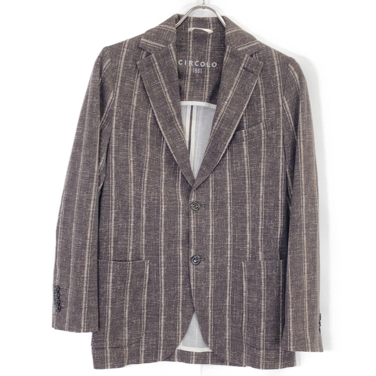 CIRCOLO1901 Circolo 1901 Brown Striped Twin Stripe Jacket