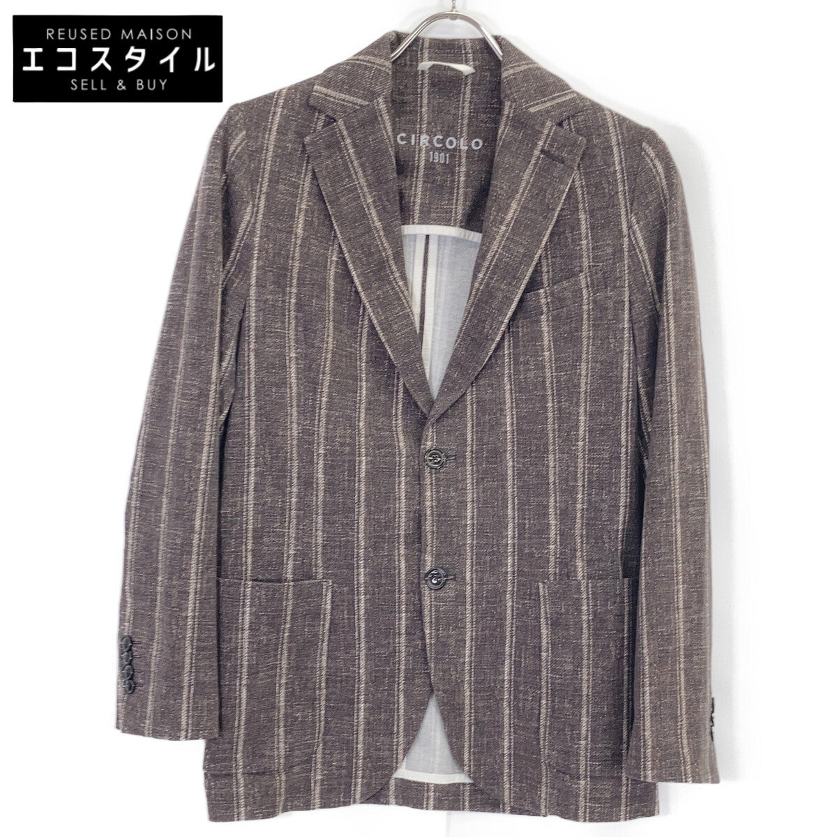 CIRCOLO1901 Circolo 1901 Brown Striped Twin Stripe Jacket