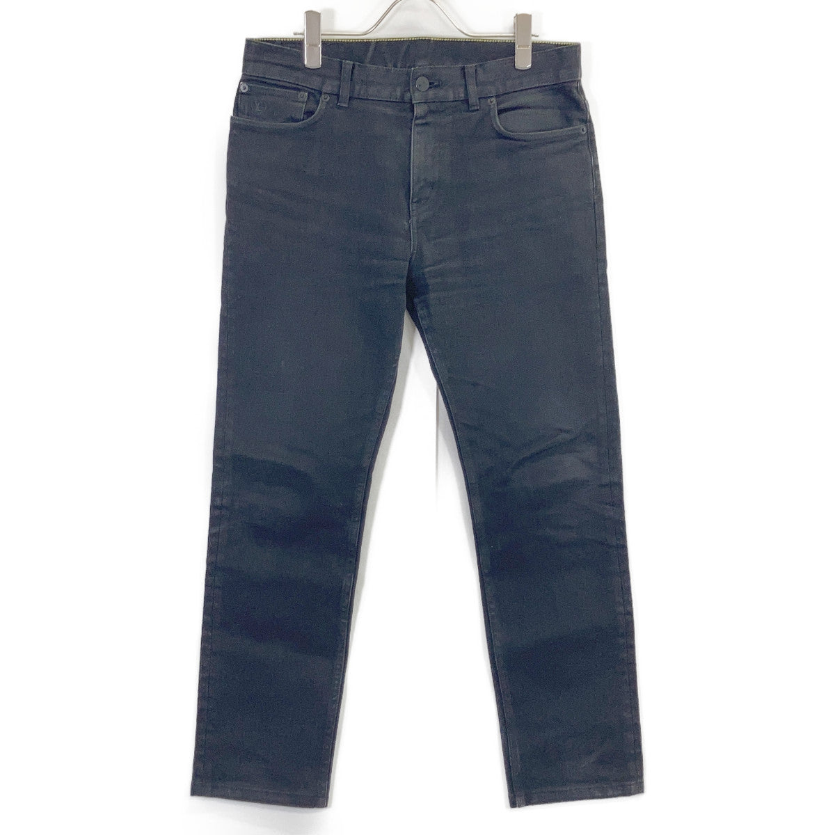 LOUIS VUITTON Black Monogram Patch Denim Pants Bottoms
