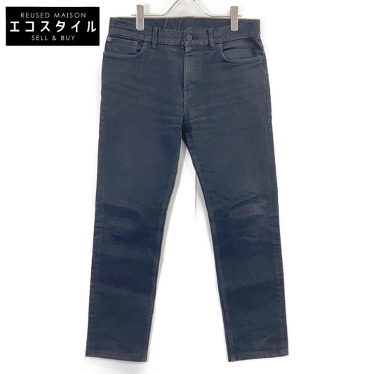 LOUIS VUITTON Black Monogram Patch Denim Pants Bottoms