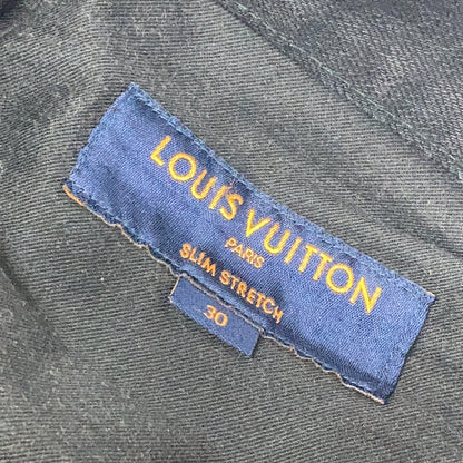 LOUIS VUITTON Black Monogram Patch Denim Pants Bottoms