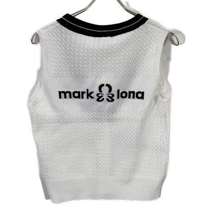 MARK&LONA MLW-6A-AB04 White Knit Vest Henley Neck Shirt Top