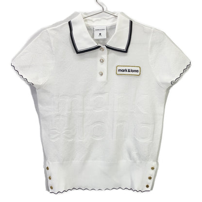 MARK&LONA MLW-6A-AB04 White Knit Vest Henley Neck Shirt Top