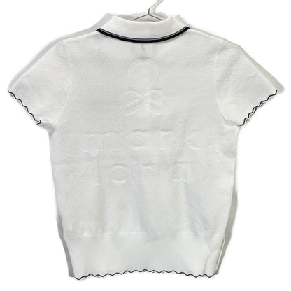 MARK&LONA MLW-6A-AB04 White Knit Vest Henley Neck Shirt Top