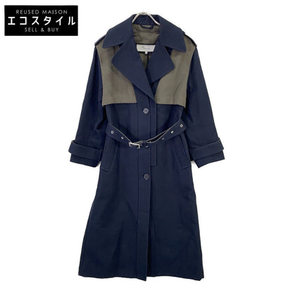3.1 Phillip Lim P232-80001CLO Navy x Khaki Block Color Trench Coat XS