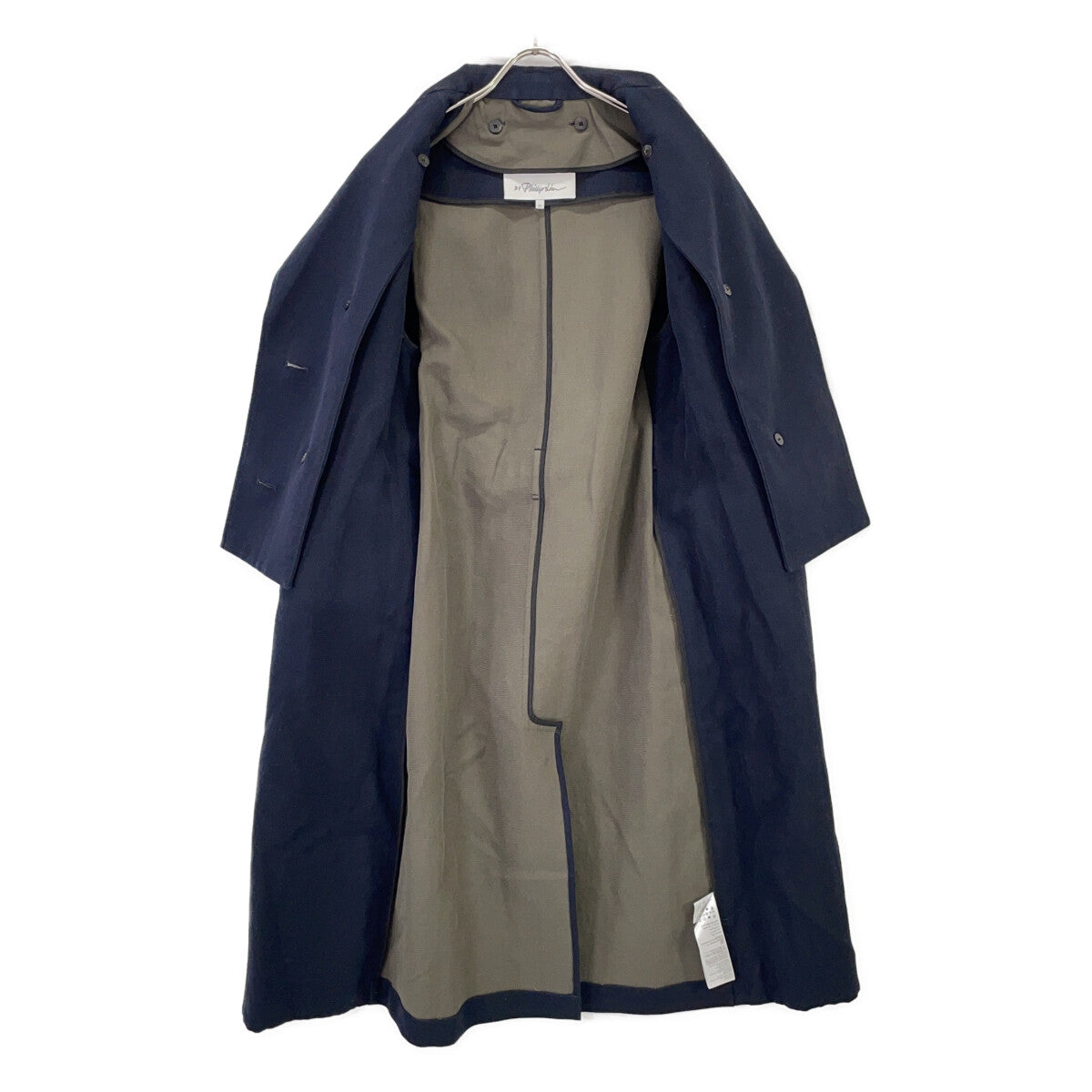 3.1 Phillip Lim P232-80001CLO Navy x Khaki Block Color Trench Coat XS