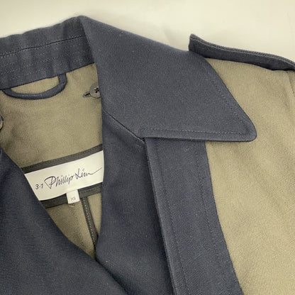 3.1 Phillip lim スリーワンフィリップリム P232-80001CLO Navy×Khaki Color-Block Trench Coat Coat