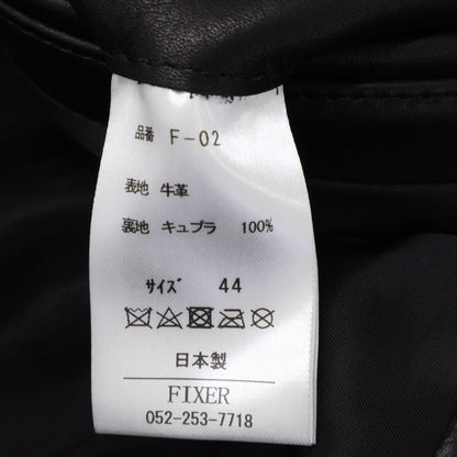 FIXER F-02 Cowhide Leather Gold Zip Single Riders Jacket