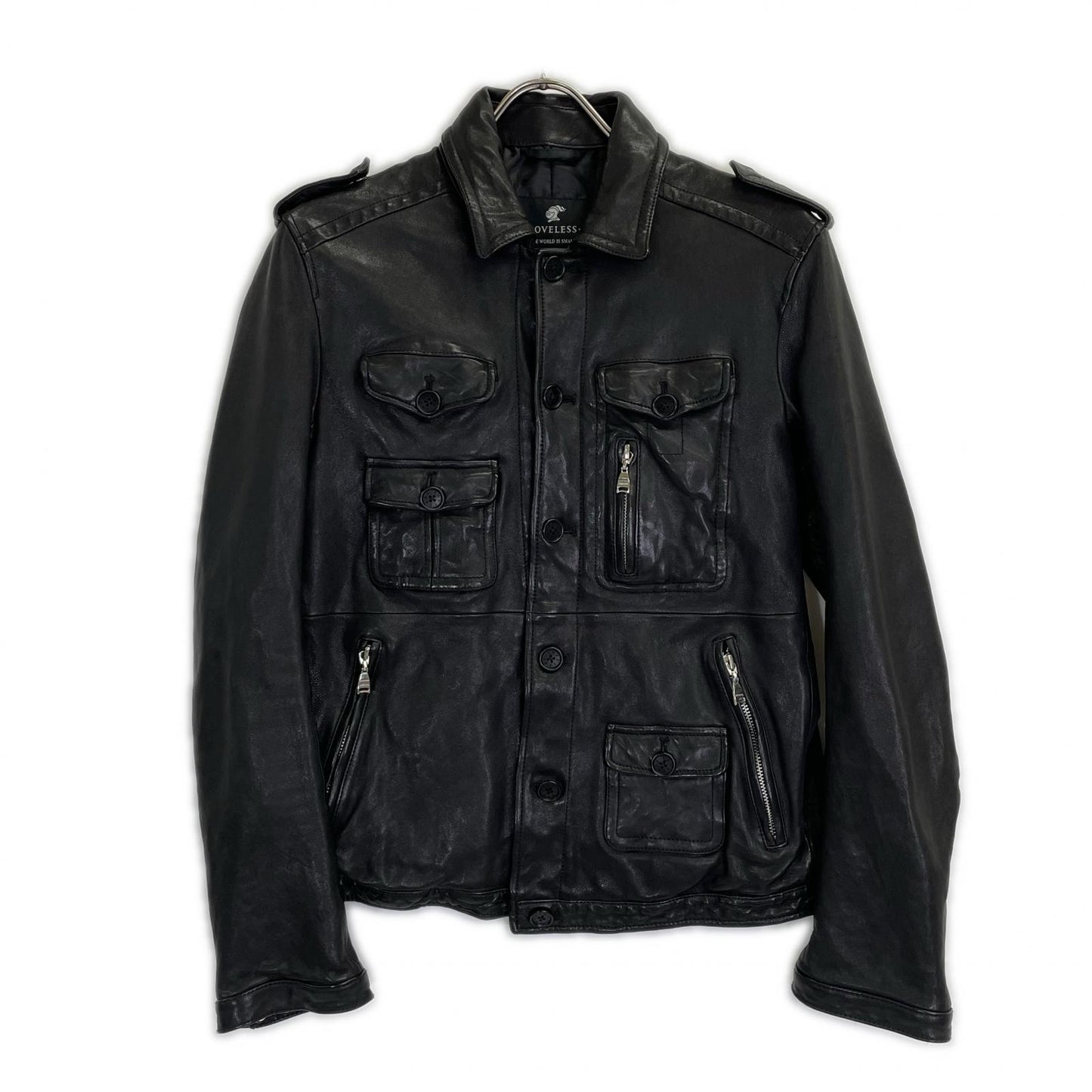 LOVELESS Black Lamb Leather Field Jacket S
