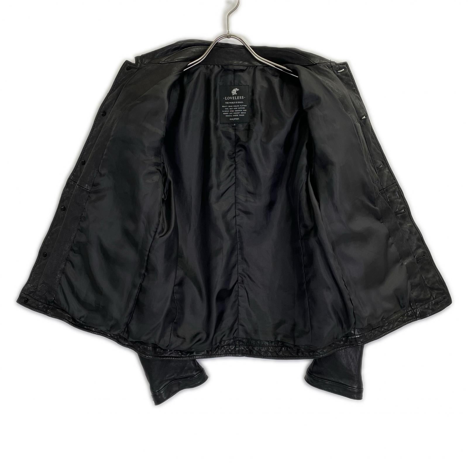 LOVELESS Black Lamb Leather Field Jacket S