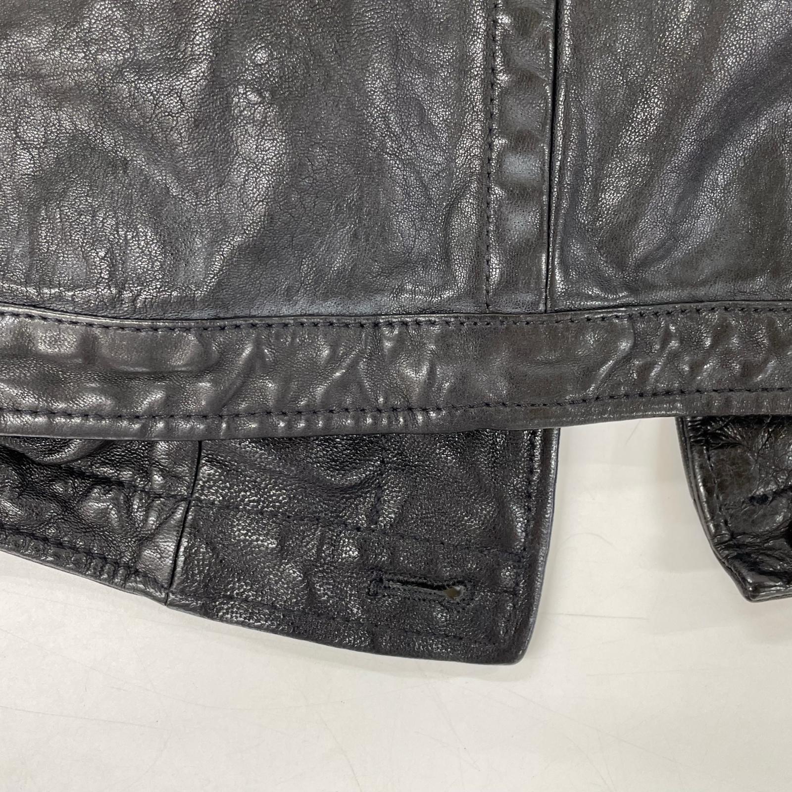 LOVELESS Black Lamb Leather Field Jacket S