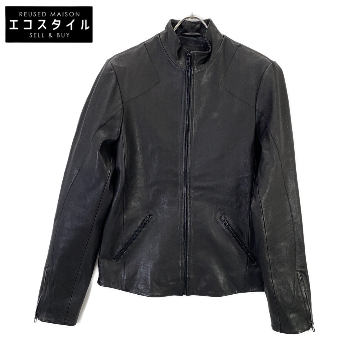 DENHAM デンハム 01-21-01-25-121 DRIFTER ブラック ラムレザー シングルライダース ジャケット