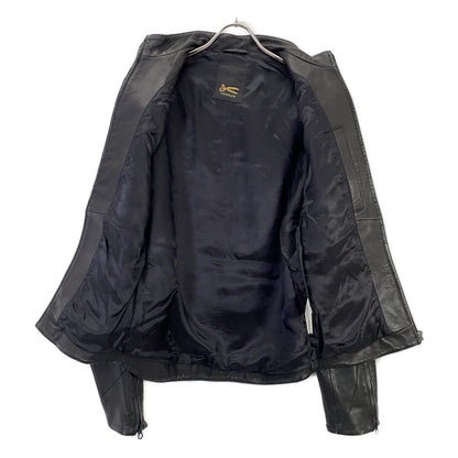 DENHAM デンハム 01-21-01-25-121 DRIFTER ﾌﾞﾗｯｸ ﾗﾑﾚｻﾞｰ ｼﾝｸﾞﾙﾗｲﾀﾞｰｽ ジャケット S