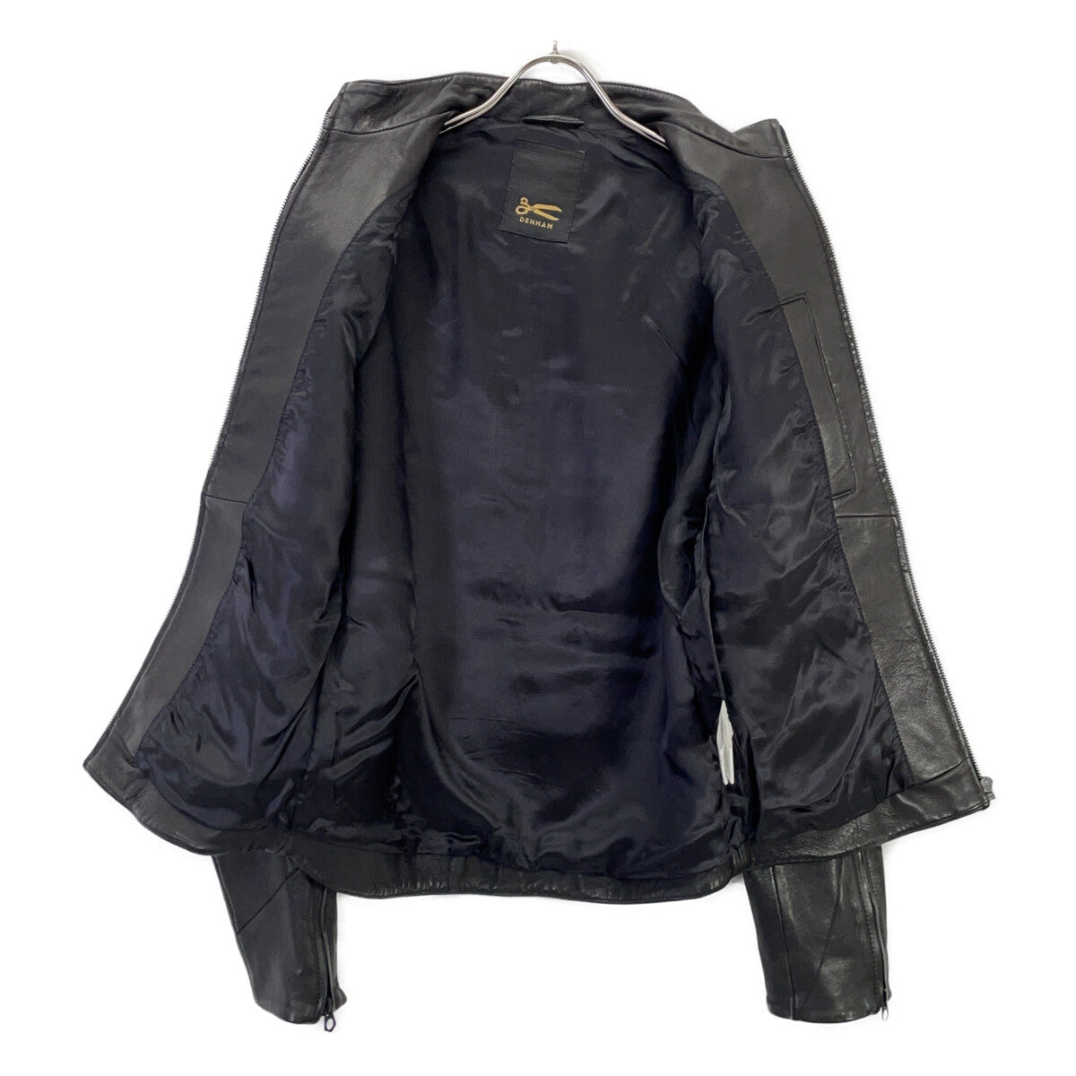 DENHAM デンハム 01-21-01-25-121 DRIFTER ブラック ラムレザー シングルライダース ジャケット