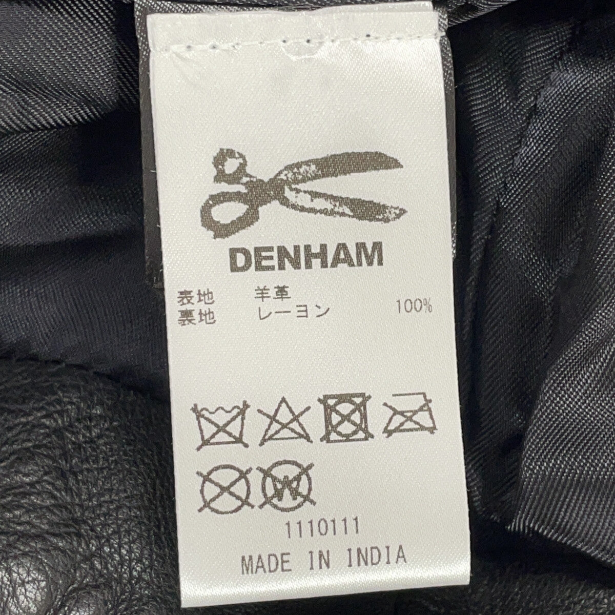 DENHAM デンハム 01-21-01-25-121 DRIFTER ブラック ラムレザー シングルライダース ジャケット