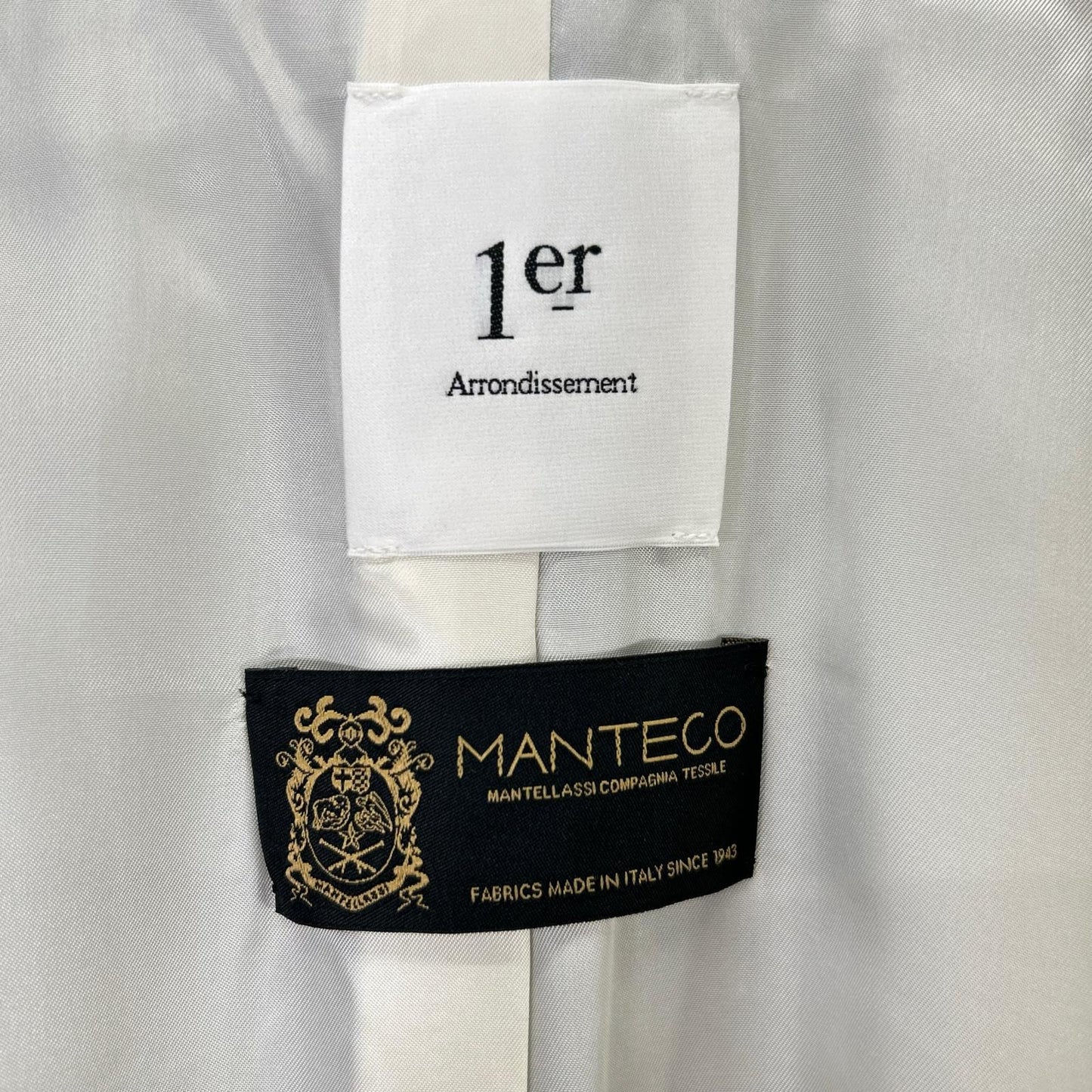 1er Arrondissement プルミエ アロンディスモン B1004AFC078 MANTECO社 ﾌﾞﾙｰ ｳｰﾙ ﾀﾞﾌﾞﾙ ﾋﾞｰﾊﾞｰｺｰﾄ コート 38