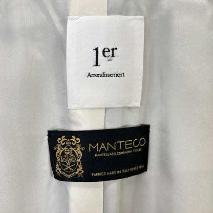 1er Arrondissement プルミエ アロンディスモン B1004AFC078 MANTECO社 ﾌﾞﾙｰ ｳｰﾙ ﾀﾞﾌﾞﾙ ﾋﾞｰﾊﾞｰｺｰﾄ コート 38