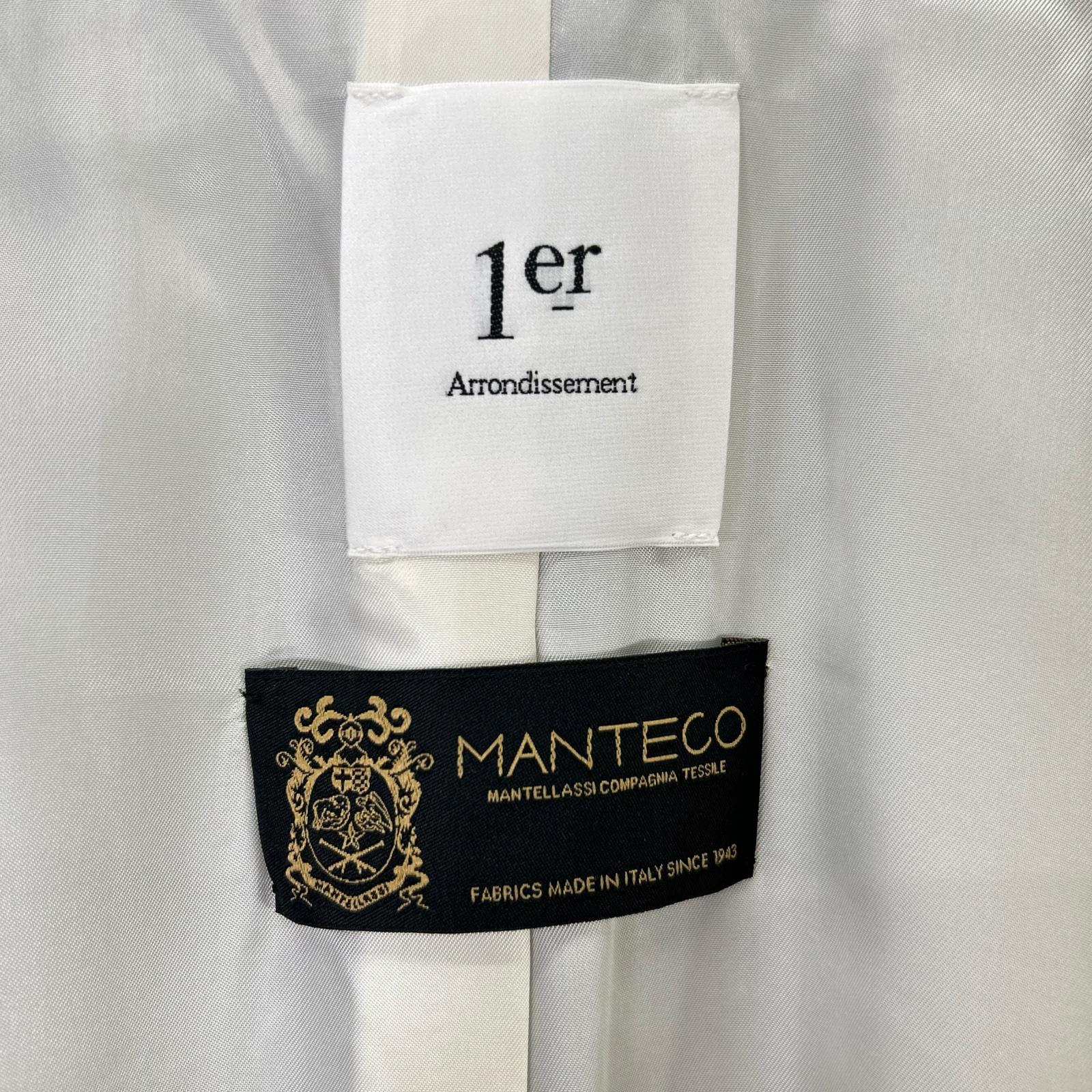 1er Arrondissement Premier Arrondissement B1004AFC078 MANTECO Blue Wool Double Beaver Coat Coat 38