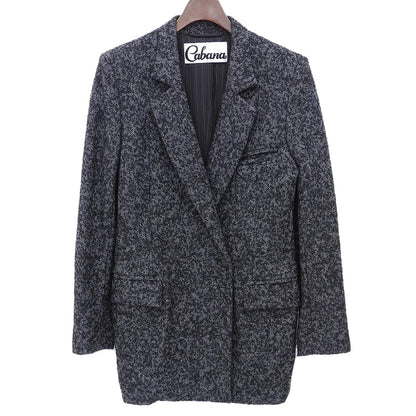 Cabana カバナ ウール ダブルブレスト ロングジャケット レディース ブラック グレー 38 19AW-JK04-1 ジャケット