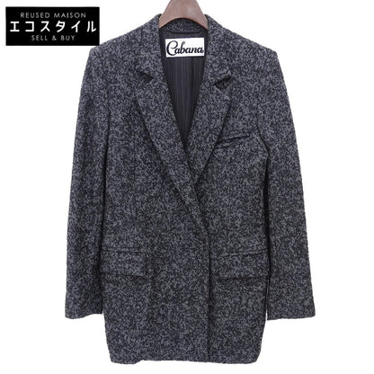Cabana カバナ ウール ダブルブレスト ロングジャケット レディース ブラック グレー 38 19AW-JK04-1 ジャケット