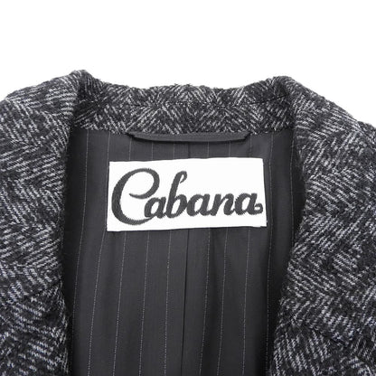 Cabana カバナ ウール ダブルブレスト ロングジャケット レディース ブラック グレー 38 19AW-JK04-1 ジャケット