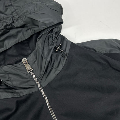 Ralph Lauren PURPLE LABEL Black Knit Nylon Combination Hooded Jacket M