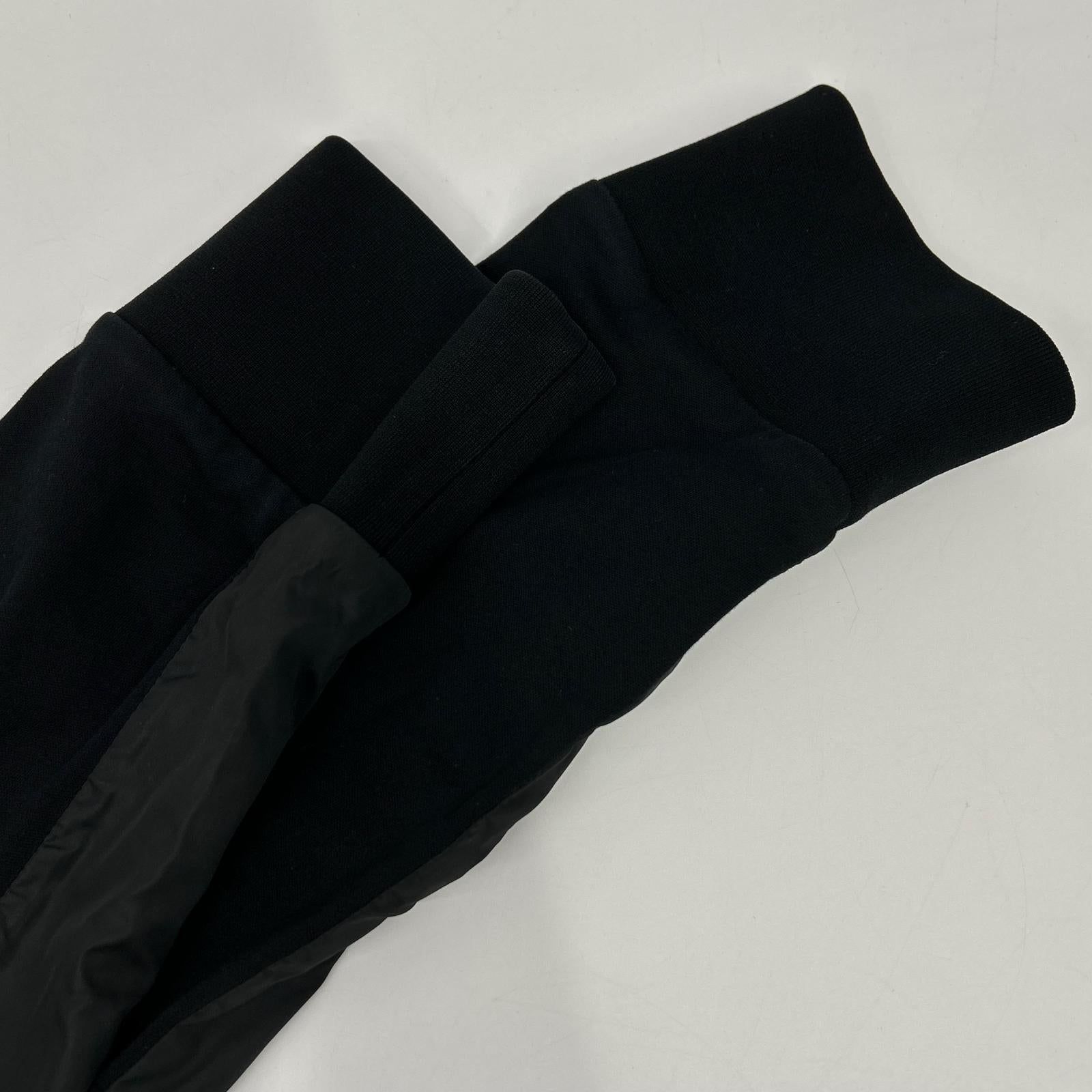 Ralph Lauren PURPLE LABEL Black Knit Nylon Combination Hooded Jacket M