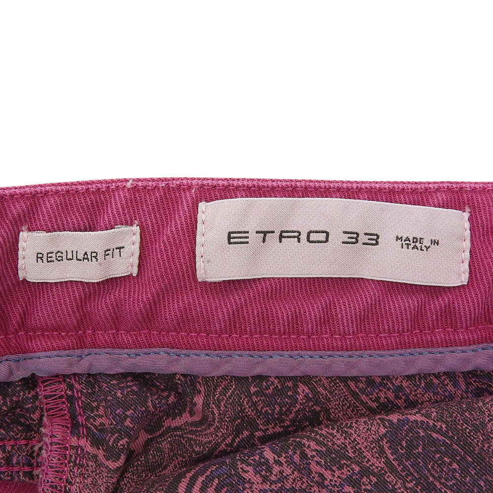 ETRO エトロ ハワイアン刺繍 カラーデニム パンツ ボトムス メンズ パープル系 33 ボトムス