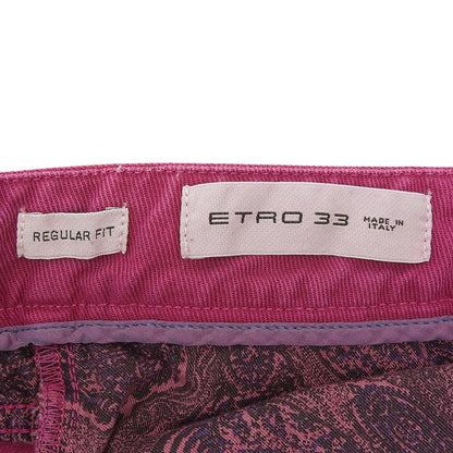 ETRO エトロ ハワイアン刺繍 カラーデニム パンツ ボトムス メンズ パープル系 33 ボトムス
