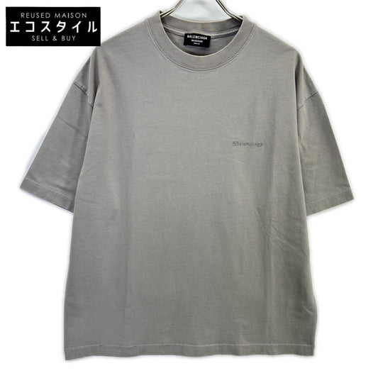 BALENCIAGA バレンシアガ 612966 ロゴ刺繍 クルーネック Tシャツ トップス