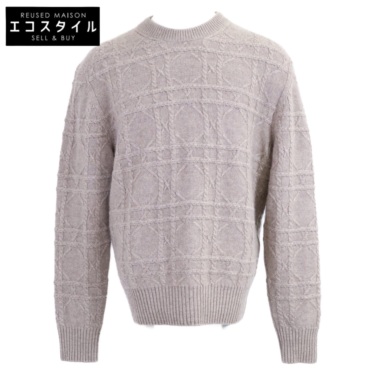 DIOR ディオール 美品 国内正規 513M627A7017 ディオールアイコン カナージュ ケーブルニット リネンxカシミヤセーター トップス