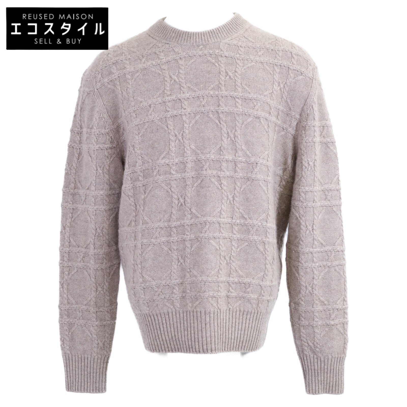 DIOR ディオール 美品 国内正規 513M627A7017 ディオールアイコン カナージュ ケーブルニット リネンxカシミヤセーター トップス