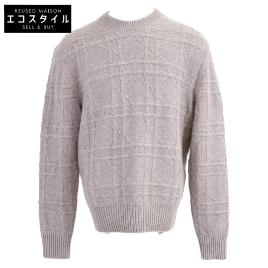 DIOR ディオール 美品 国内正規 513M627A7017 ディオールアイコン カナージュ ケーブルニット リネンxカシミヤセーター トップス