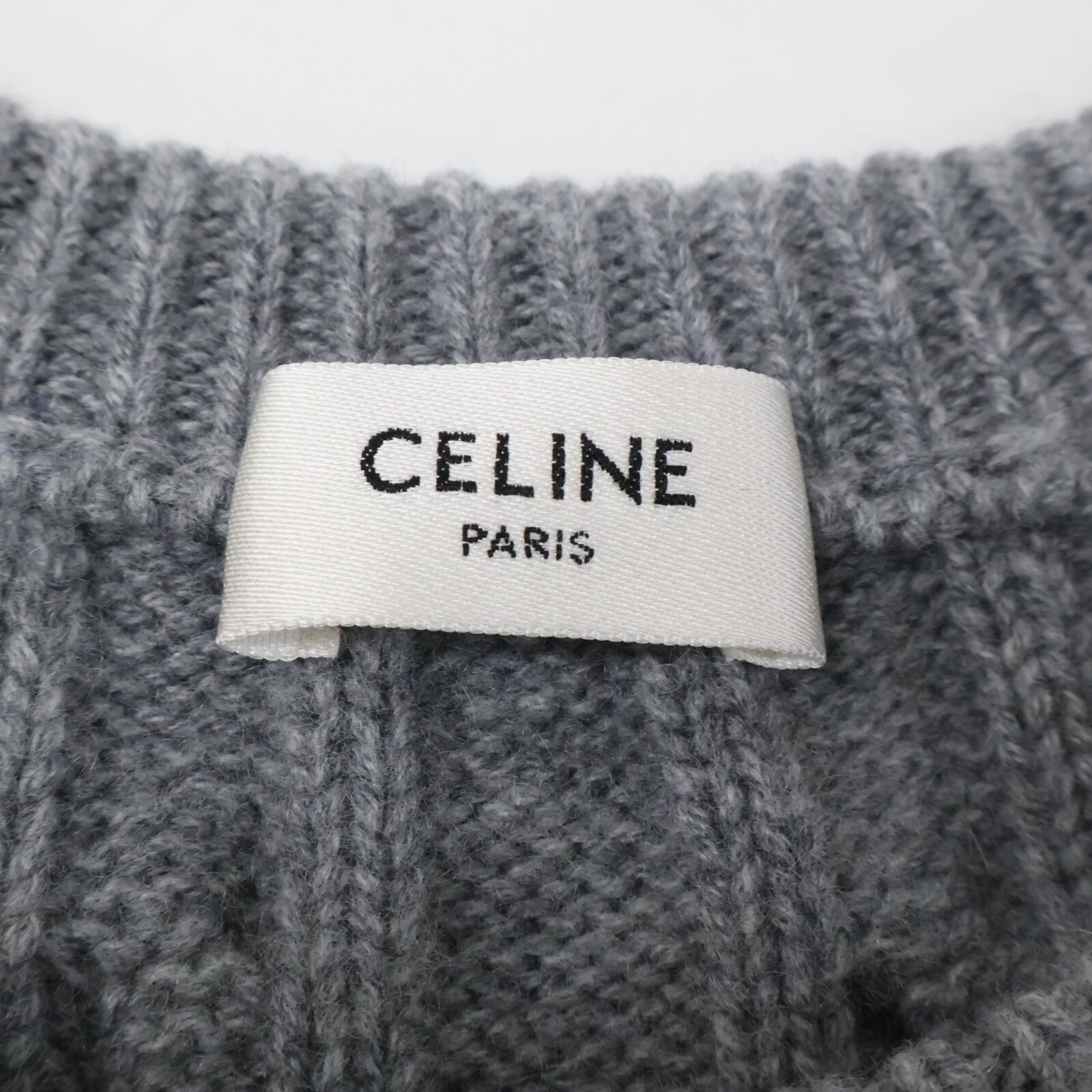 CELINE セリーヌ 美品 国内正規 2AD4G362W トリオンフセーター/カシミヤ ケーブルニット トップス