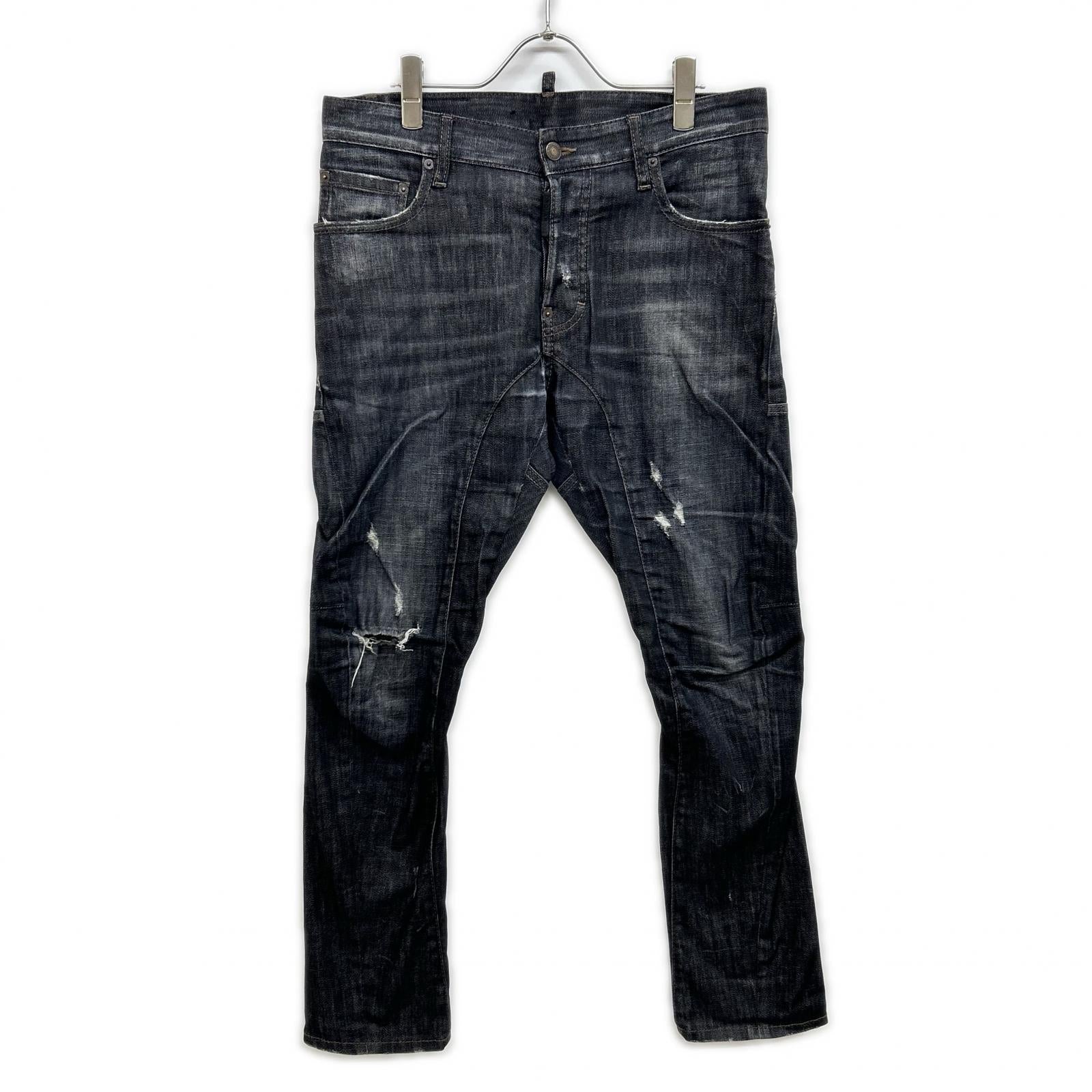 DSQUARED2 ディースクエアード S74LB0109 Tidy biker jean ﾌﾞﾗｯｸﾃﾞﾆﾑ ボトムス 46