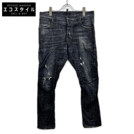 DSQUARED2 ディースクエアード S74LB0109 Tidy biker jean ﾌﾞﾗｯｸﾃﾞﾆﾑ ボトムス 46
