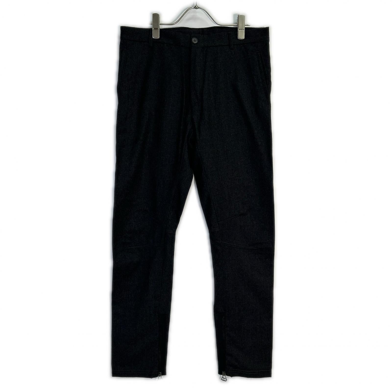 LANVIN Charcoal Gray Hem Zip Trousers Bottoms 46
