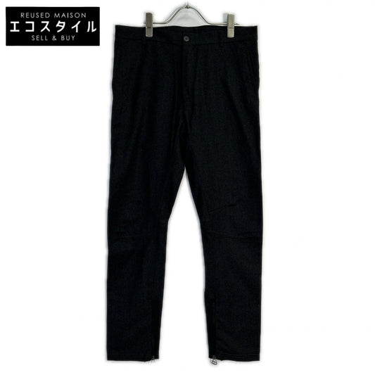 LANVIN ランバン ﾁｬｺｰﾙｸﾞﾚｰ 裾ｼﾞｯﾌﾟ ﾄﾗｳｻﾞｰ ボトムス 46