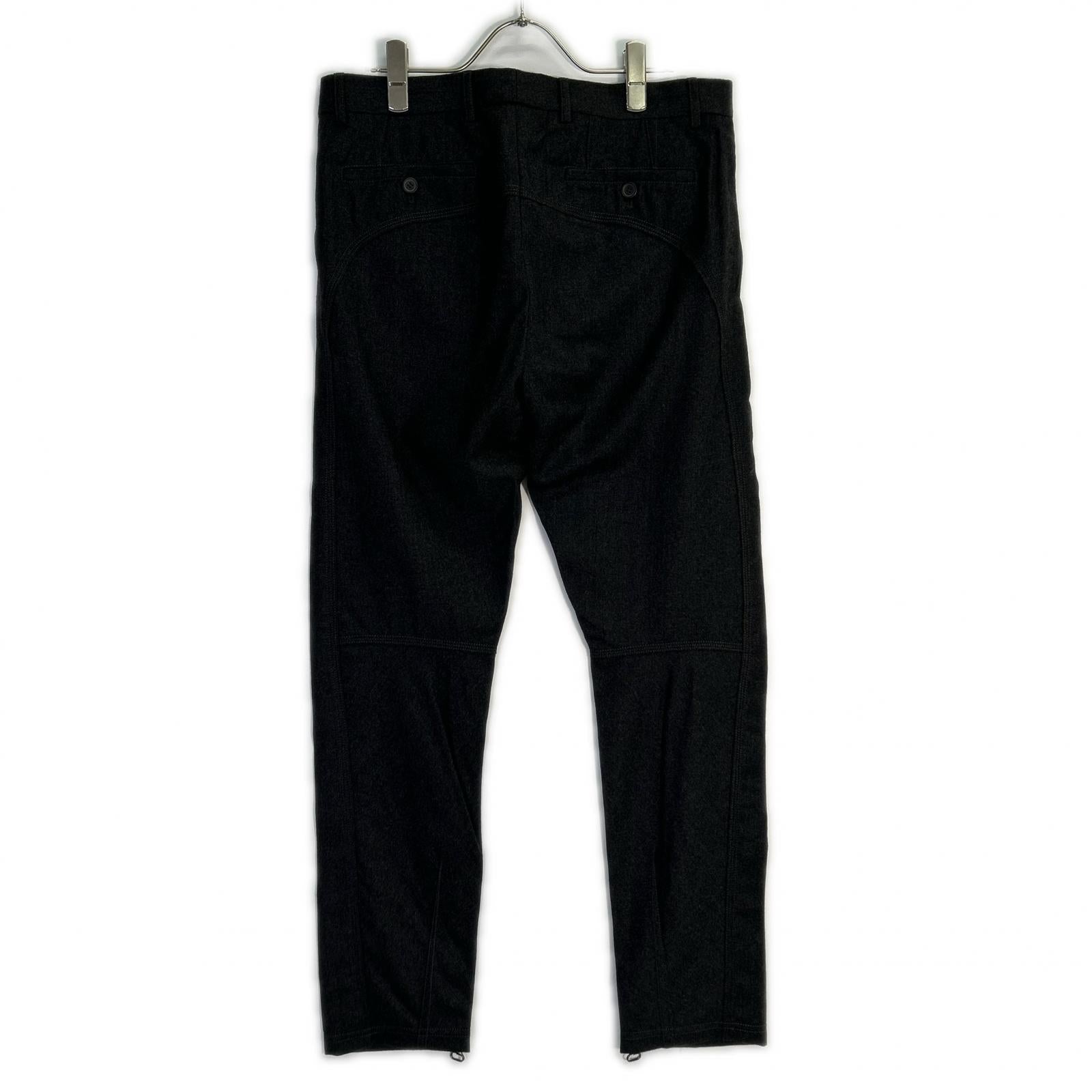 LANVIN Charcoal Gray Hem Zip Trousers Bottoms 46
