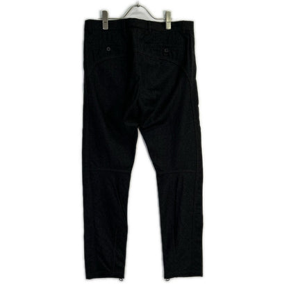 LANVIN Charcoal Gray Hem Zip Trousers Bottoms 46