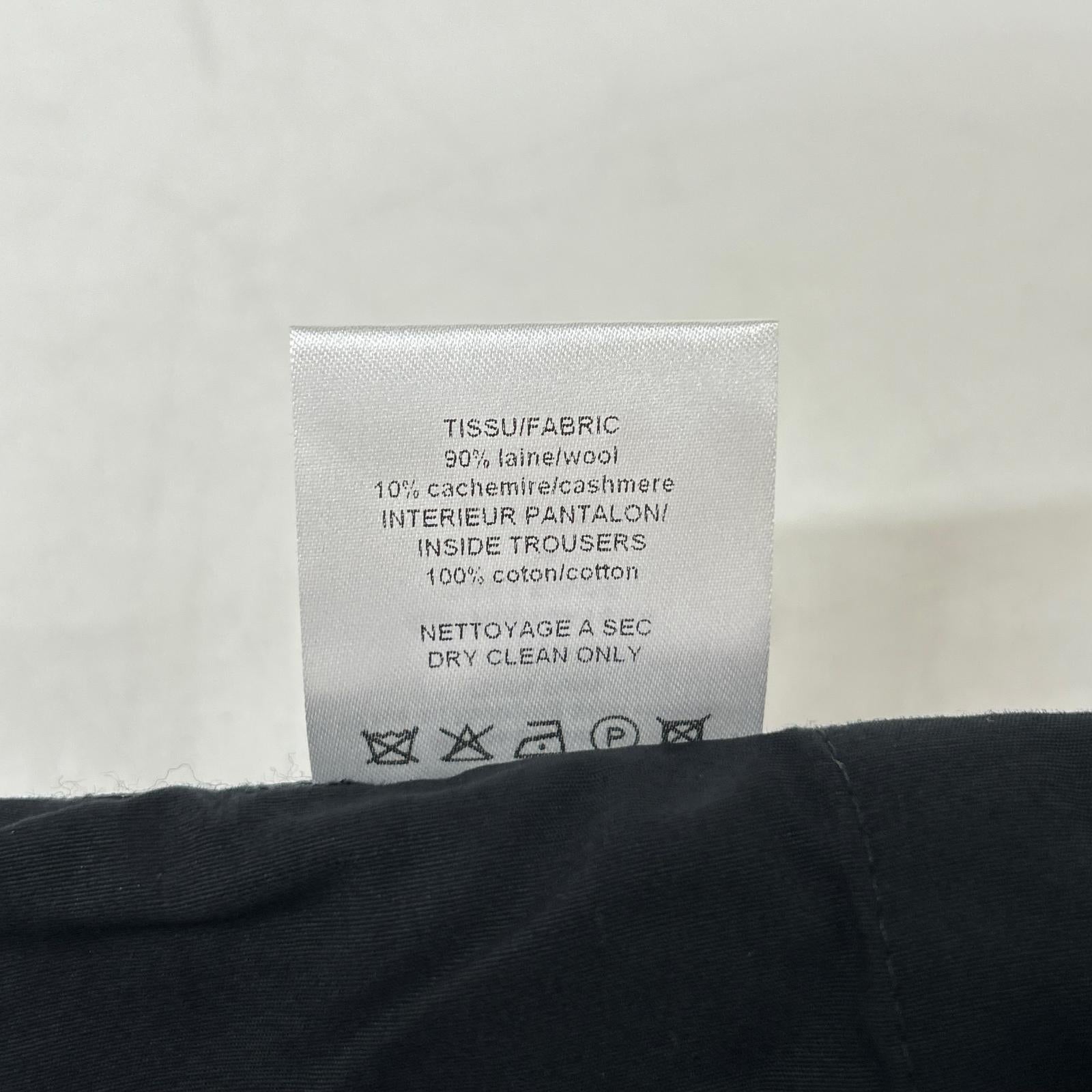 LANVIN Charcoal Gray Hem Zip Trousers Bottoms 46