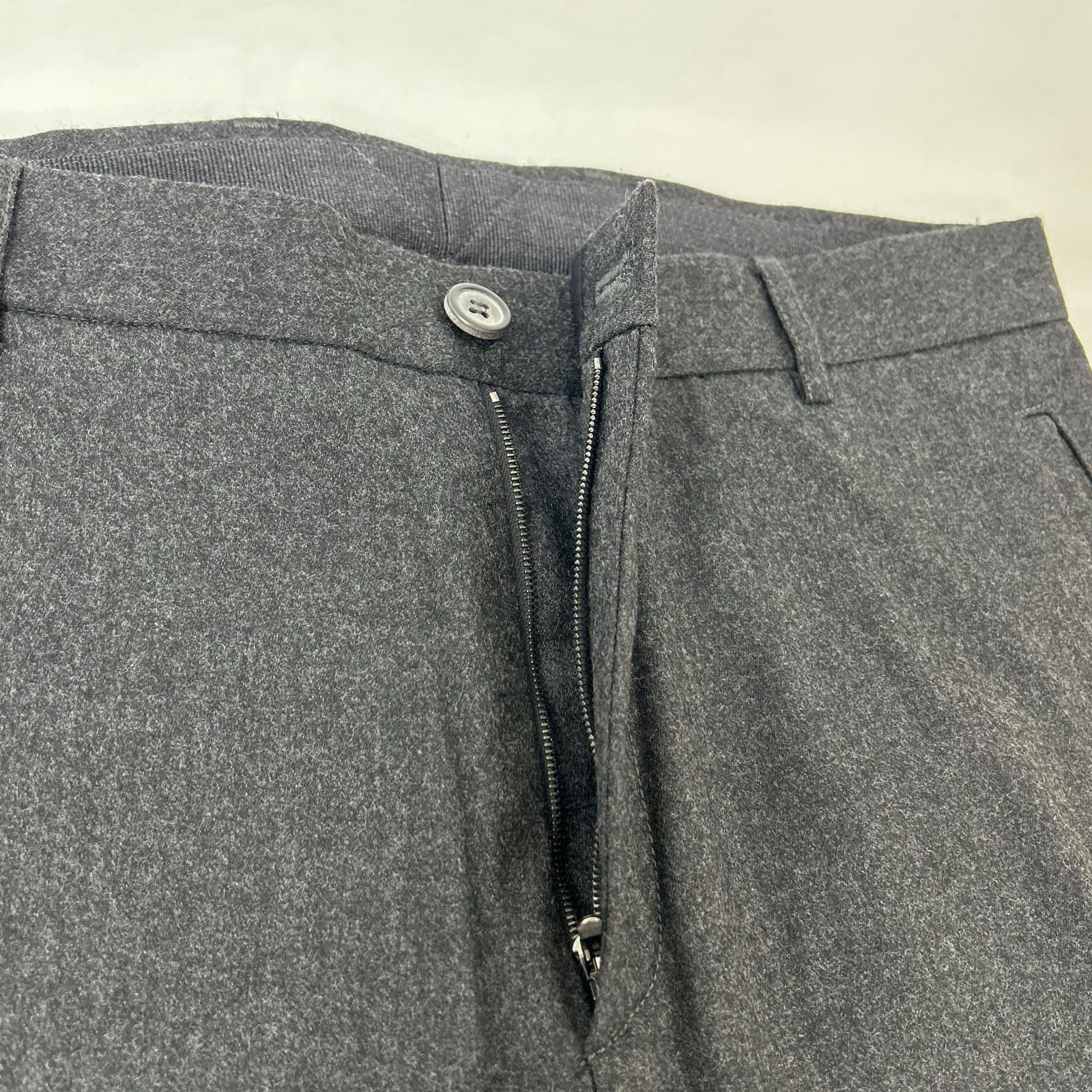 LANVIN Charcoal Gray Hem Zip Trousers Bottoms 46