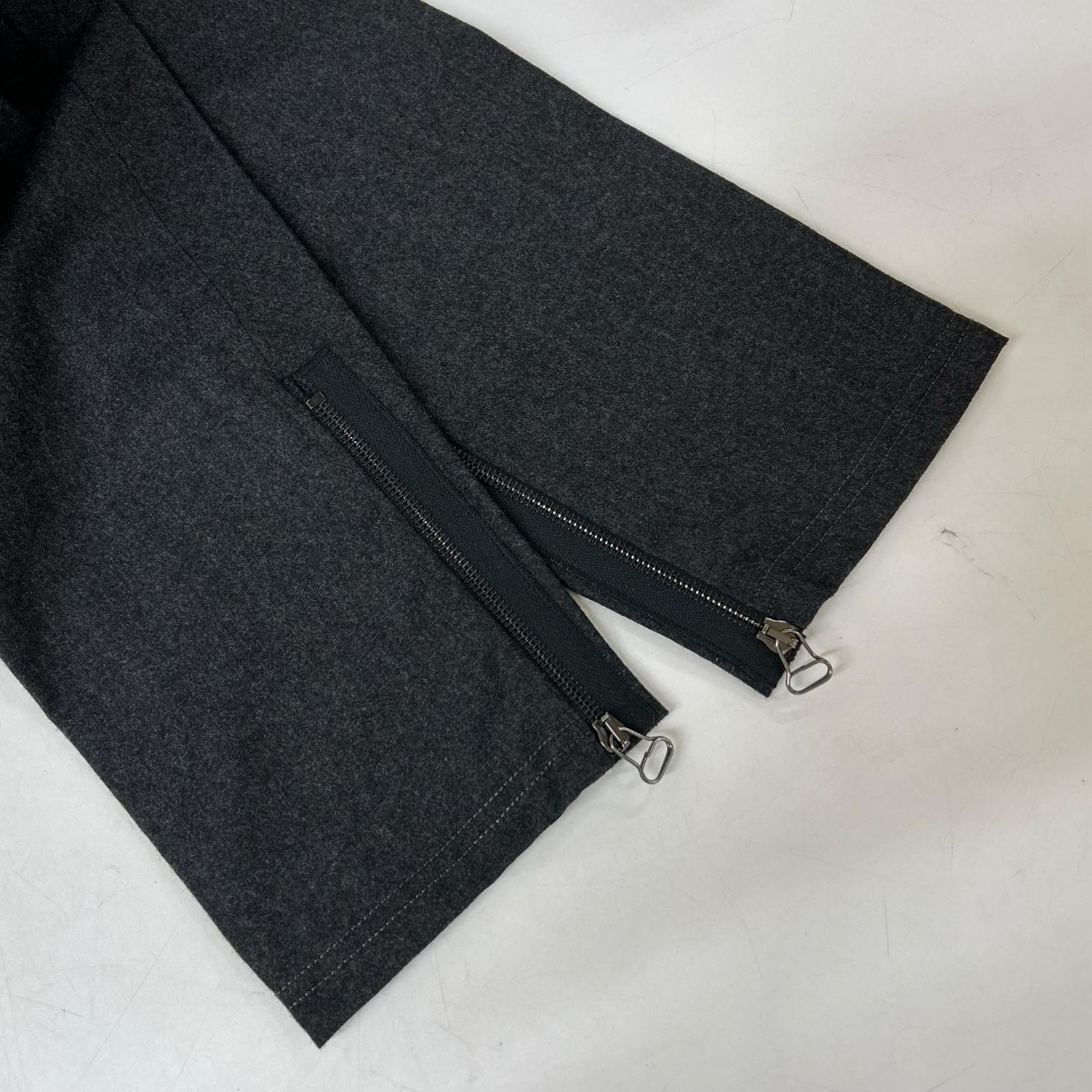 LANVIN Charcoal Gray Hem Zip Trousers Bottoms 46