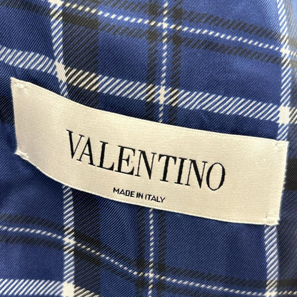 VALENTINO Navy Check Lining Peaked Lapel 3-Piece Suit Set-up