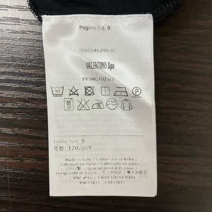 VALENTINO ヴァレンティノ PV3MG10Z3LF ブラック ロゴワッペン クルーネックTシャツ トップス