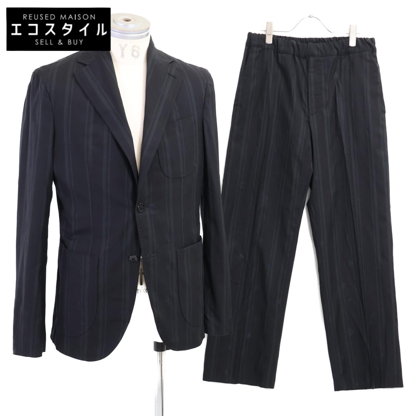 LOUIS VUITTON Louis Vuitton [Domestic/24-year] RM242MF DKT HRFJ2E/HRFP6W Monogram x Stripe Wool 2B Single Setup Suit Setup