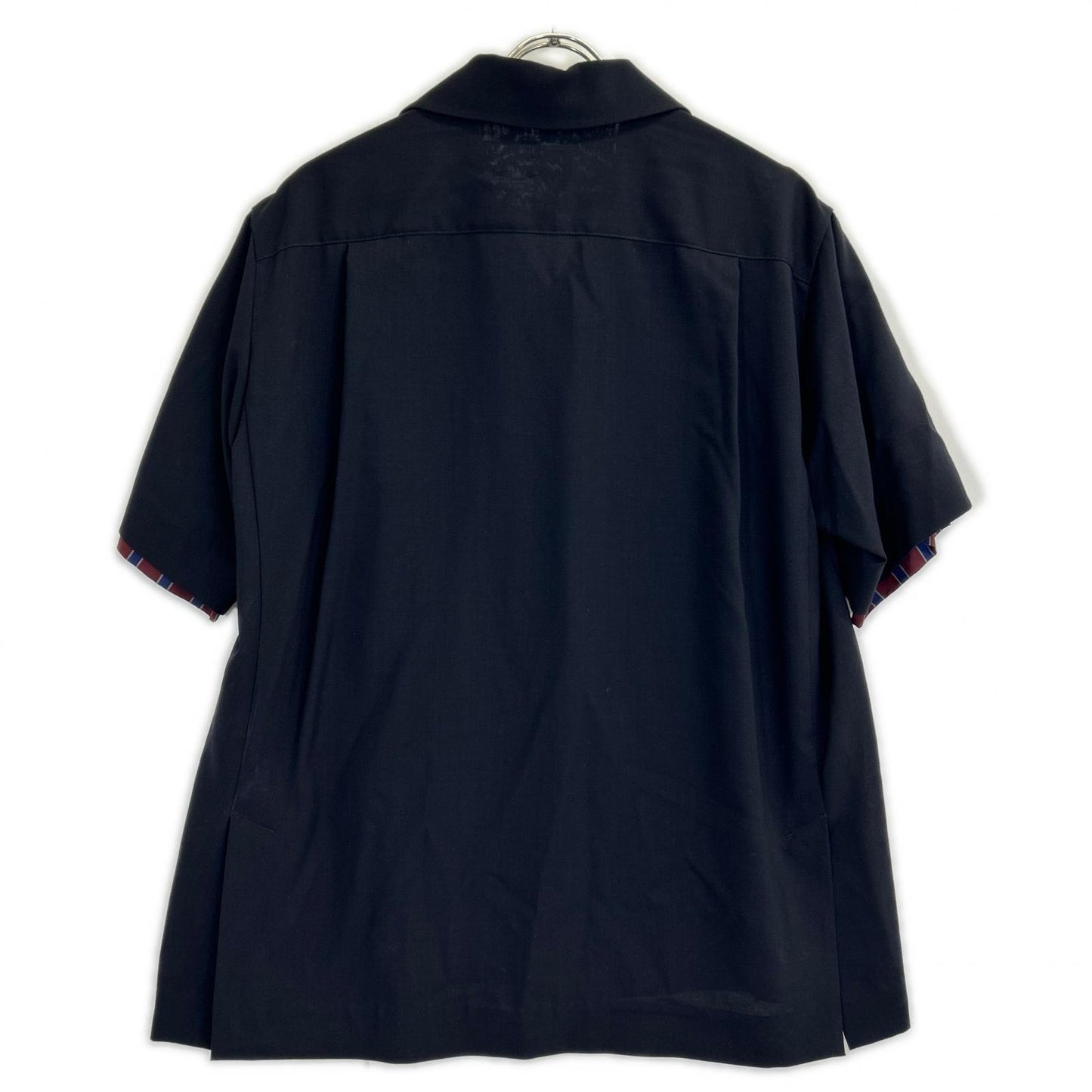 sacai サカイ 21-02458M レイヤードスーチング シャツ ネイビー トップス