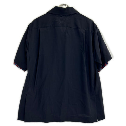 sacai サカイ 21-02458M レイヤードスーチング シャツ ネイビー トップス